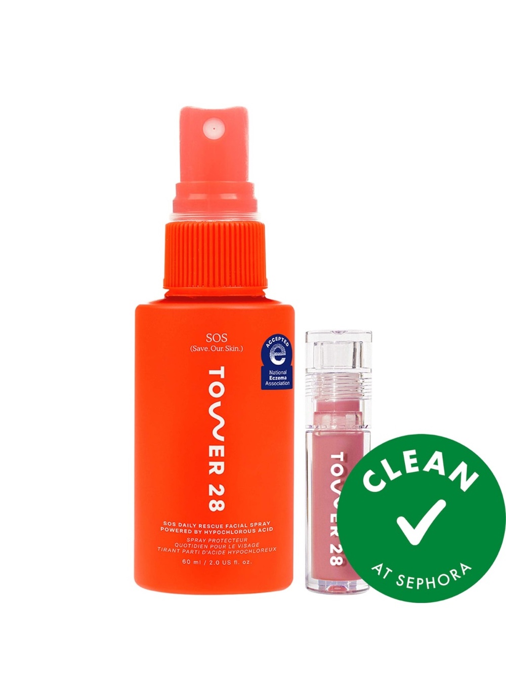 Tower 28 SOS Daily Rescue Facial Spray & Lip Gloss Set ~ Best Sellers ~ - Picture 2 of 2